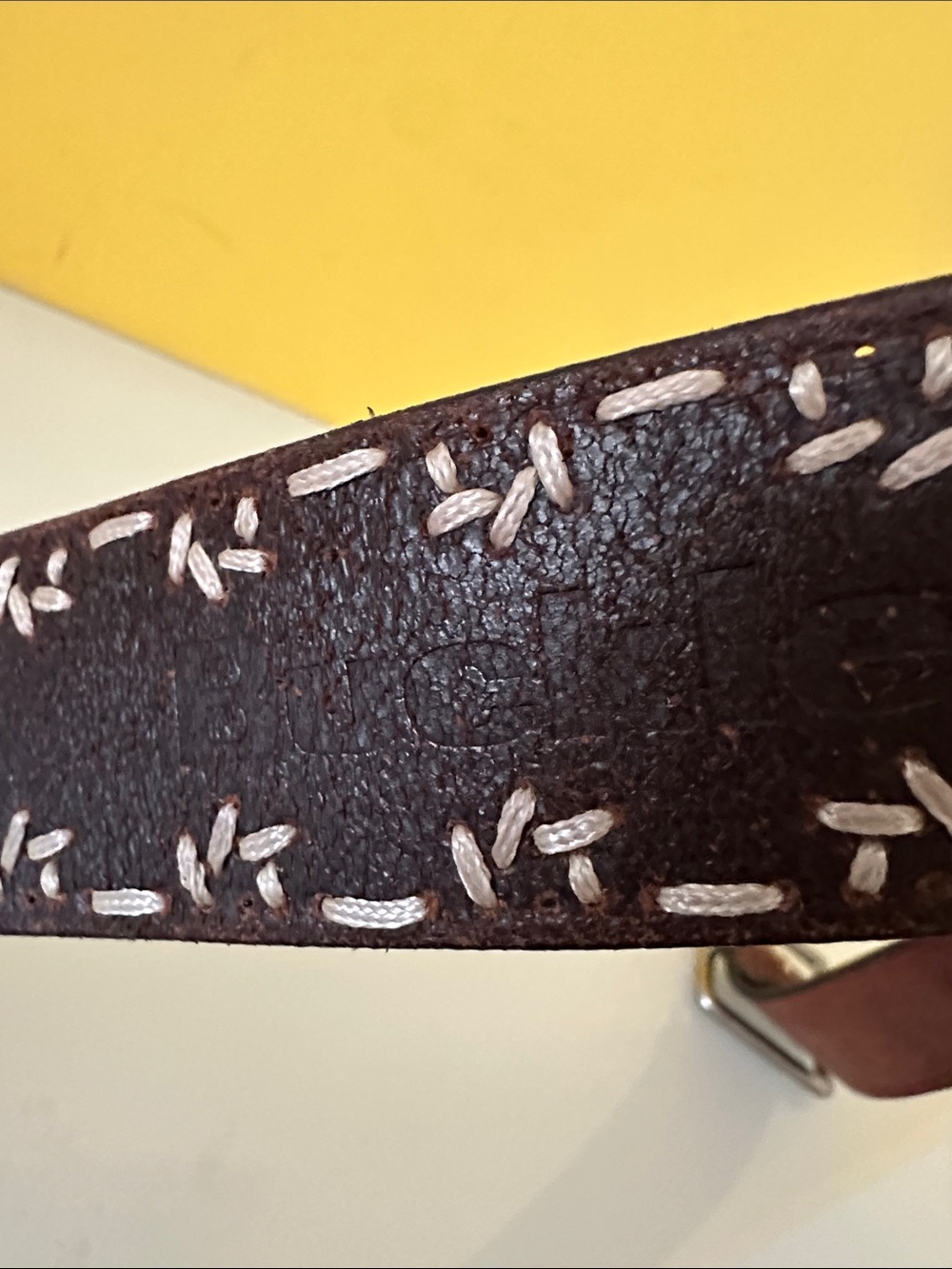 Buckle Brand Vintage Brown Leather Floral-Embroidered Belt - Picture 9 of 16